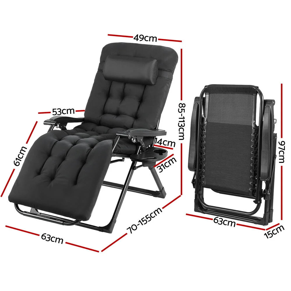 Gardeon Sun Lounge Lounger Folding Camping Zero Gravity
