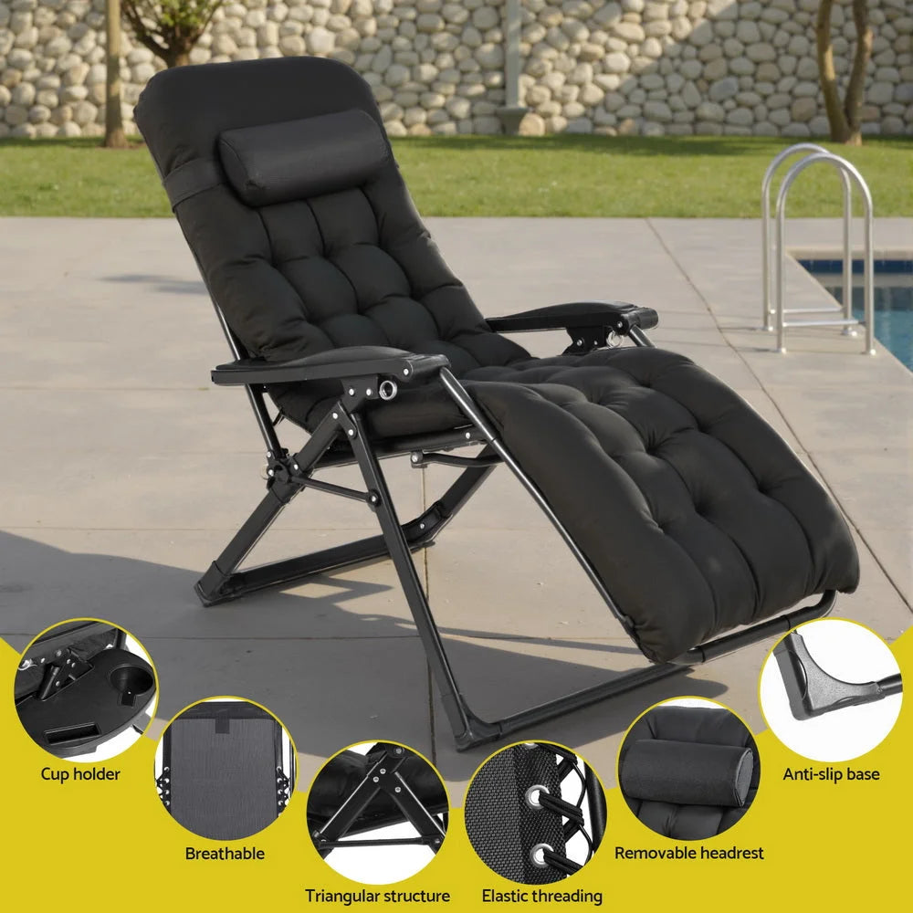 Gardeon Sun Lounge Lounger Folding Camping Zero Gravity