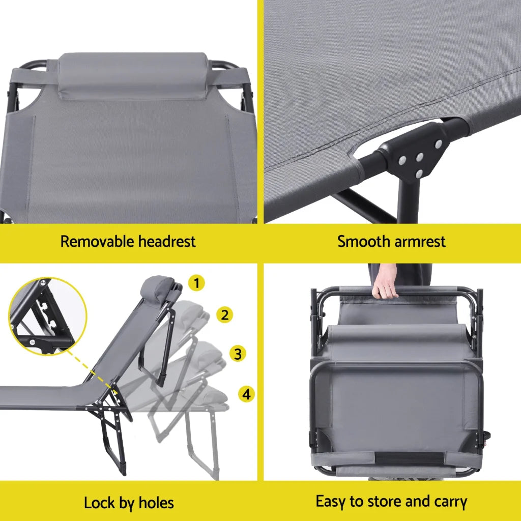 Gardeon Sun Lounger Folding Lounge Beach Chair Patio