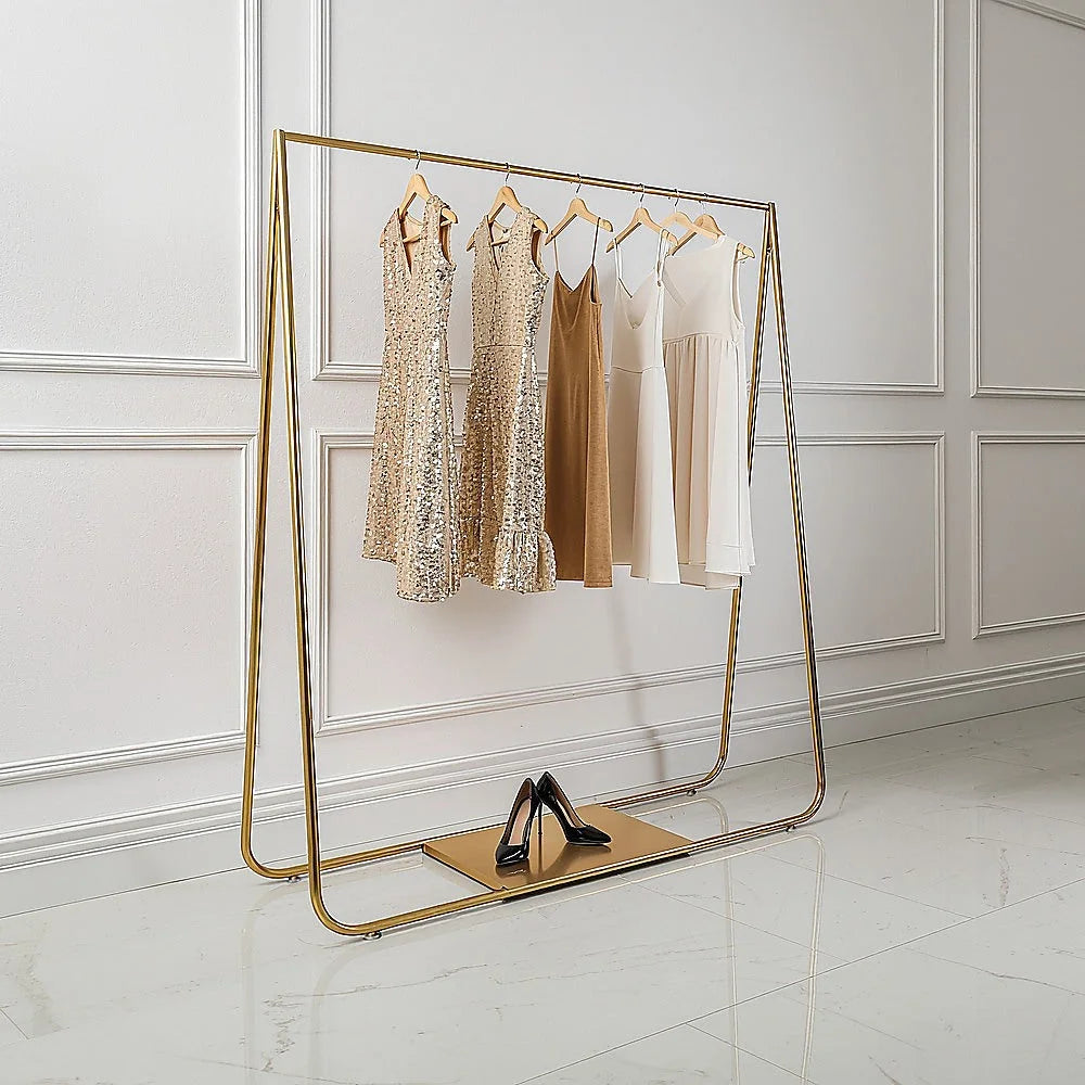 Garment Display Rack Gold Clothing Retail Shop Commercial