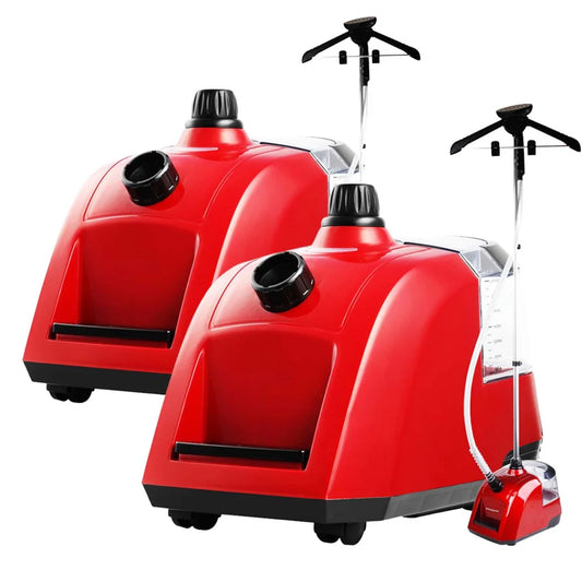 Garment Steamer Set Premium 2X Portable Cleaner Steam Iron with 80MINS Continuous Steam - Red
