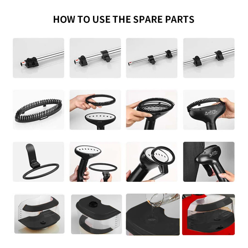 Garment Steamer Set Premium 2X Portable Cleaner Steam Iron with 80MINS Continuous Steam - Red