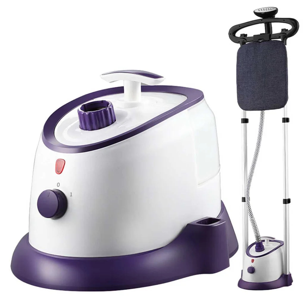 Garment Steamer Vertical Twin Pole Clothes 1700ml 1800W Steaming Kit - Purple