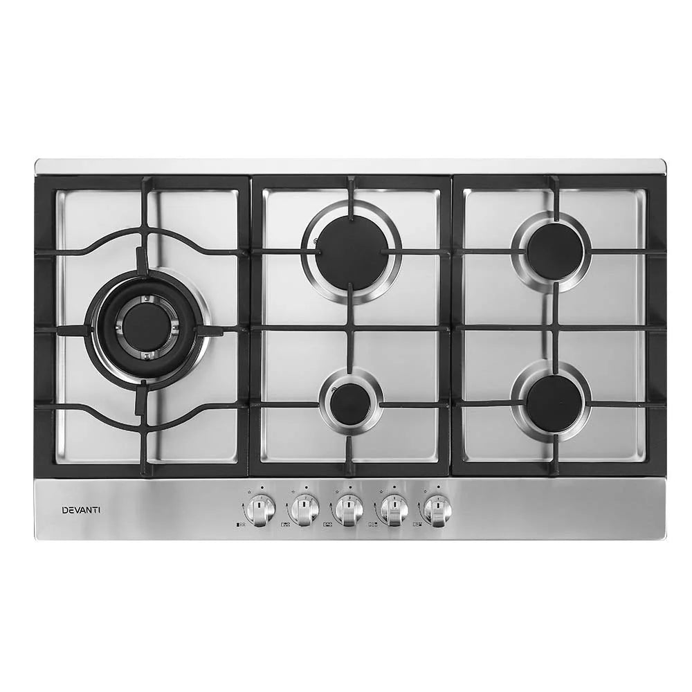 Gas Cooktop 90cm Kitchen Stove Cooker 5 Burner Stainless
