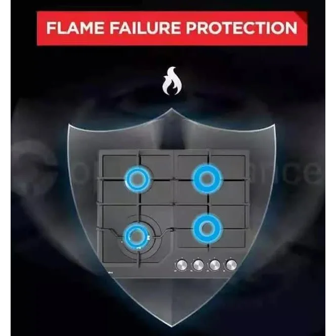 Gas Glass Cooktop 60cm Black - Appliances > Kitchen