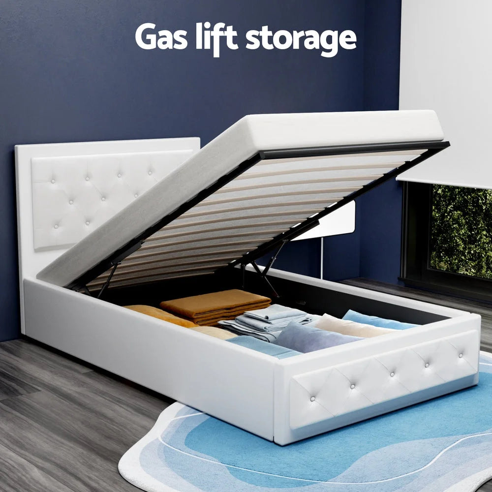Gas Lift Bed Frame TIYO King Single Size Base with Storage