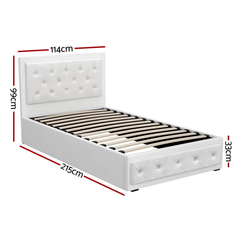 Gas Lift Bed Frame TIYO King Single Size Base with Storage