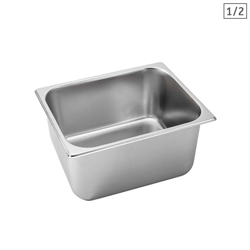 Gastronorm GN Pan Full Size 1/2 15cm Deep Stainless Steel Tray - Premium