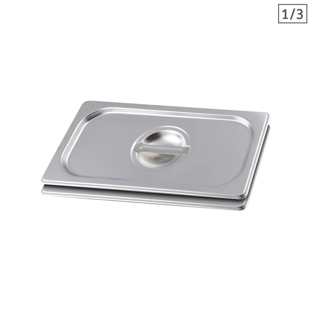 Gastronorm GN Pan Lid Set Premium 2X Full Size 1/3 Stainless Steel Tray Top Cover