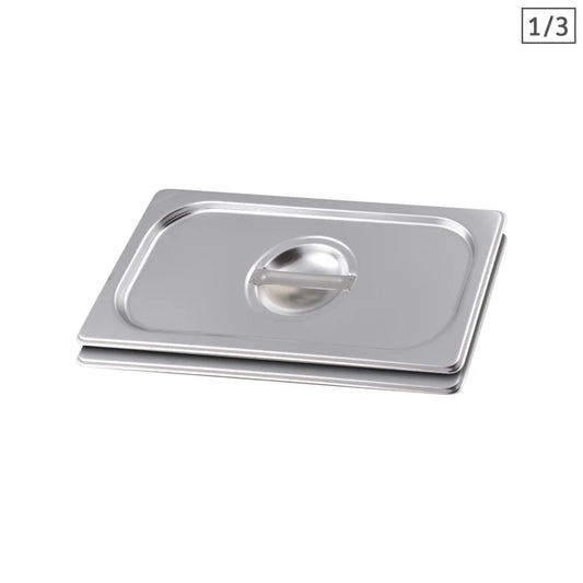 Gastronorm GN Pan Lid Set Premium 2X Full Size 1/3 Stainless Steel Tray Top Cover