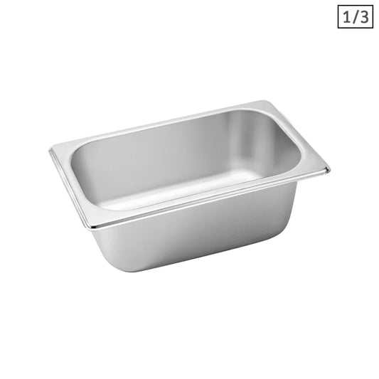 Gastronorm GN Pan Premium Full Size 1/3 GN 10cm Deep Stainless Steel Tray