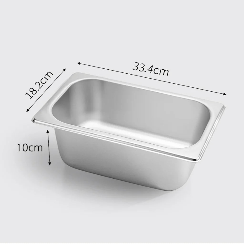 Gastronorm GN Pan Premium Full Size 1/3 GN 10cm Deep Stainless Steel Tray