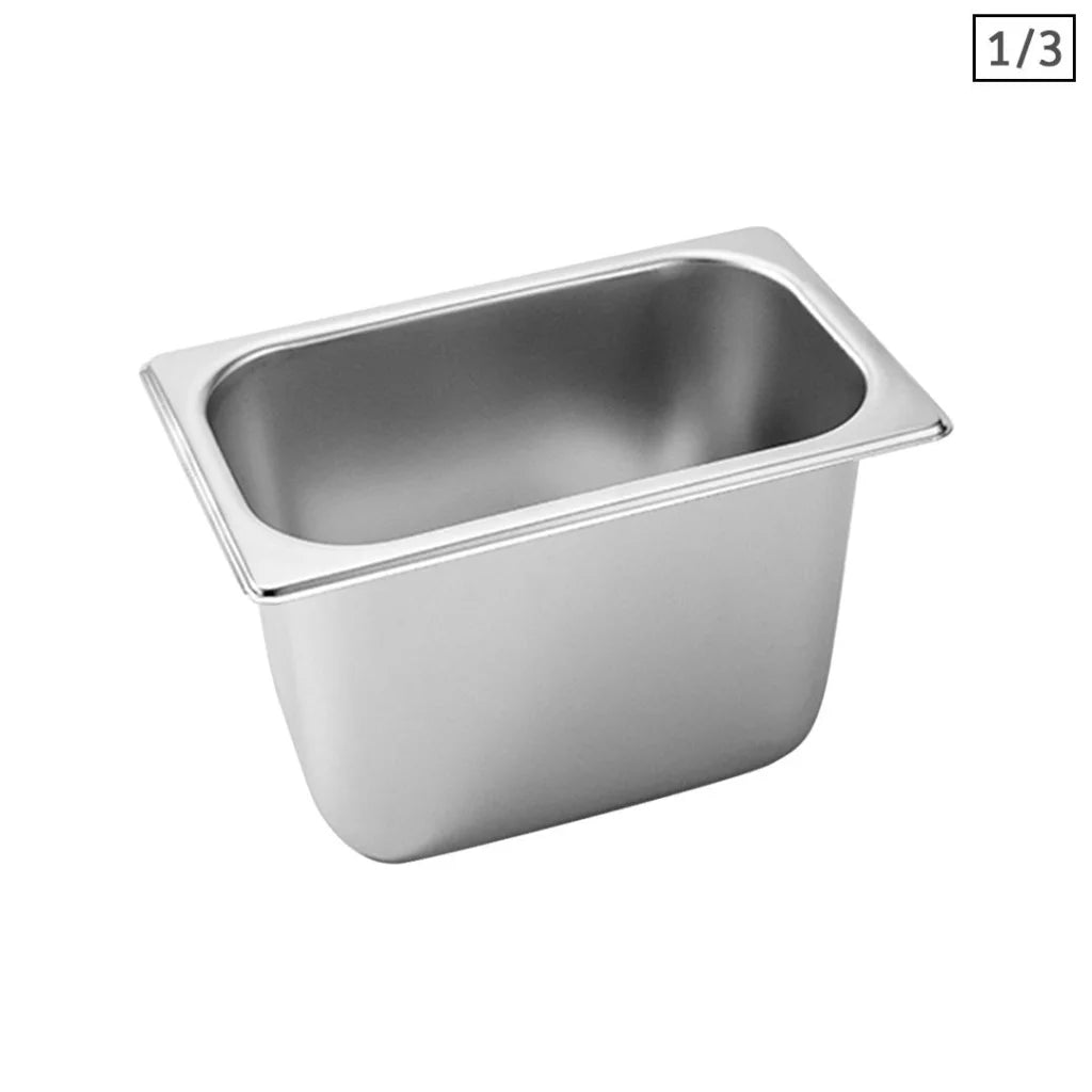 Gastronorm GN Pan Premium Full Size 1/3 GN 20cm Deep Stainless Steel Tray