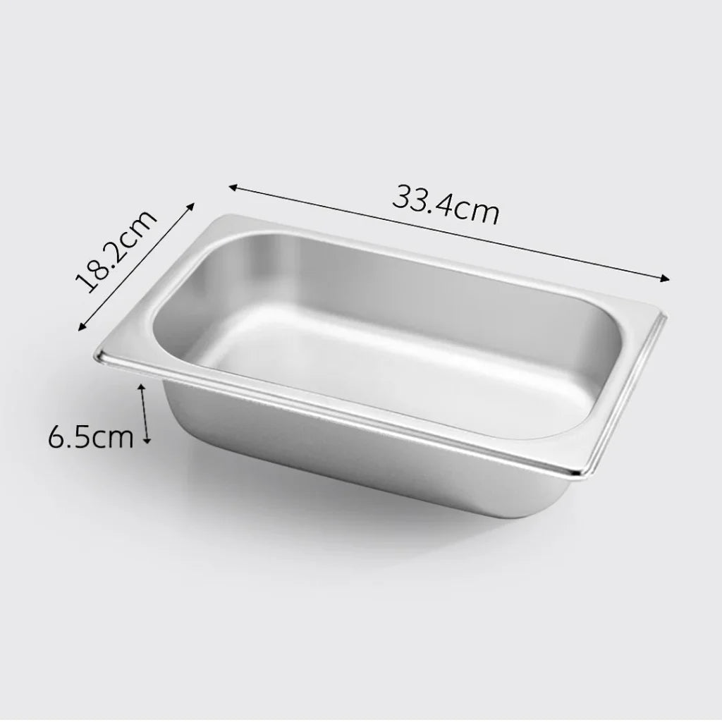 Gastronorm GN Pan Premium Full Size 1/3 GN 6.5cm Deep Stainless Steel Tray
