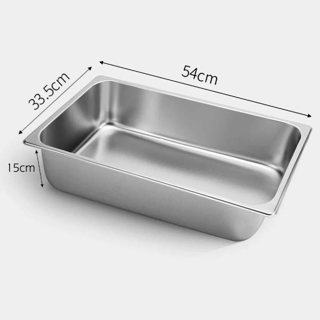 Gastronorm GN Pan Premium Set of 2 Full Size 1/1 GN 15cm Deep Stainless Steel Tray