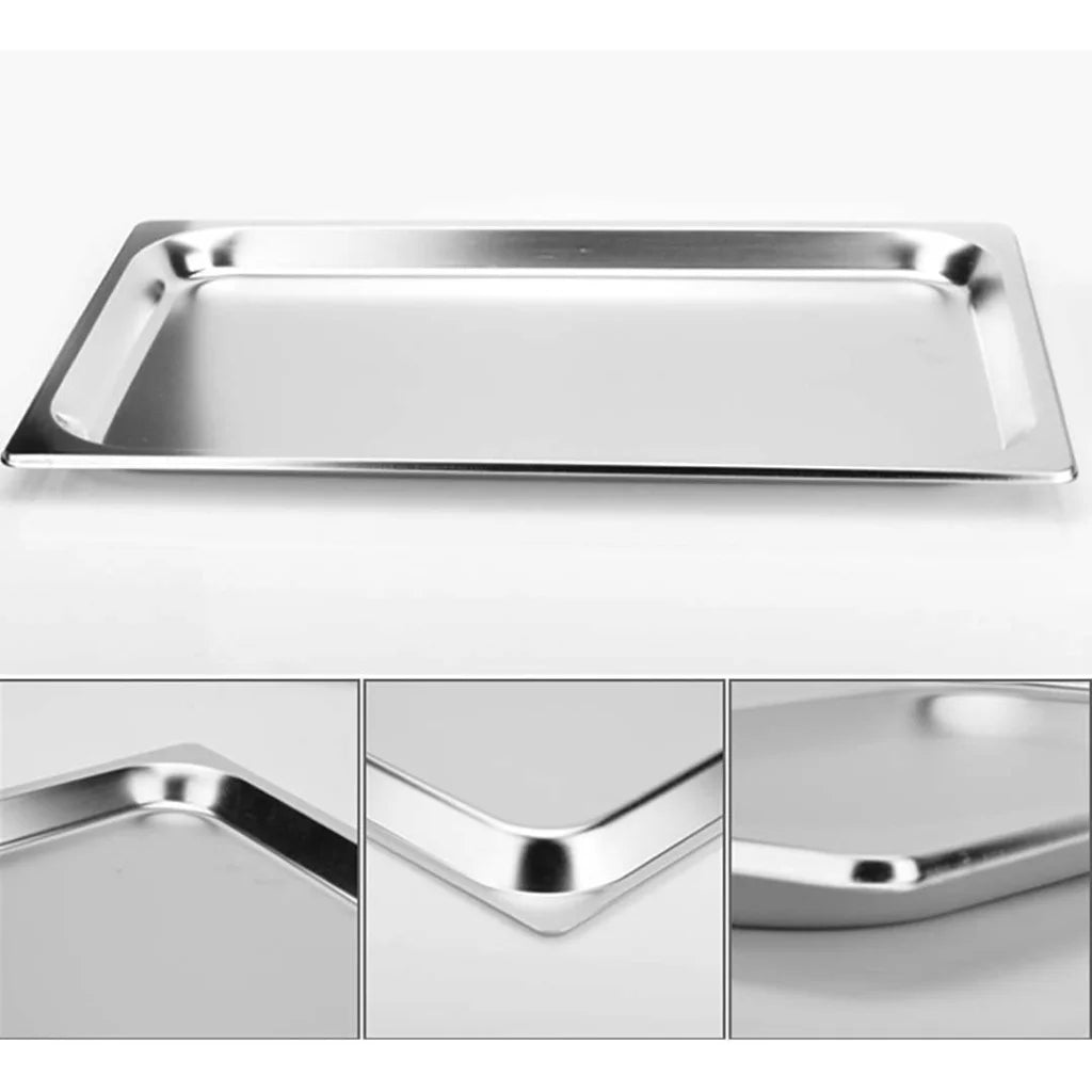 Gastronorm GN Pan Premium Set of 2 Full Size 1/1 GN 6.5cm Deep Stainless Steel Tray