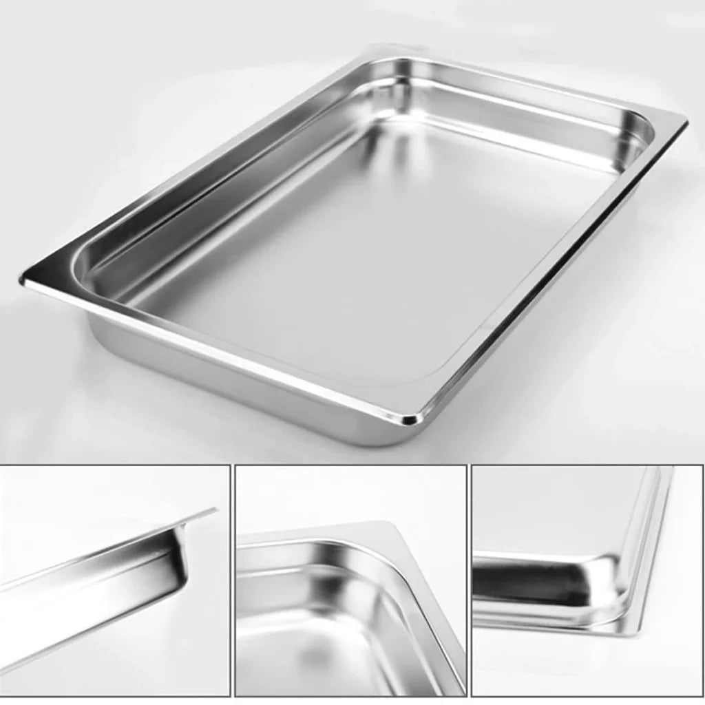 Gastronorm GN Pan Premium Set of 6 Full Size 1/1 GN 10cm Deep Stainless Steel Tray