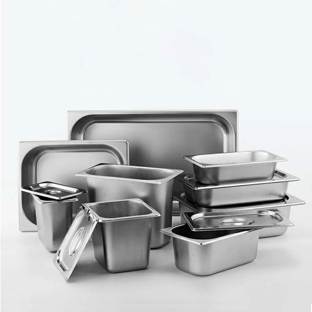 Gastronorm GN Pan Premium Set of 6 Full Size 1/1 GN 20cm Deep Stainless Steel Tray
