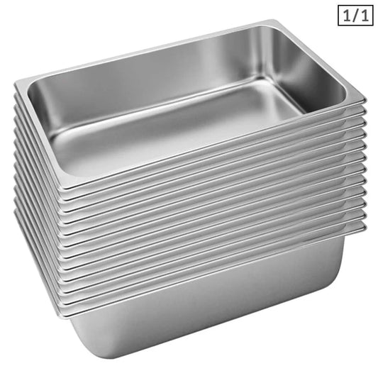 Gastronorm GN Pan Set Premium 12X Full Size 1/1 GN 15cm Deep Stainless Steel Tray