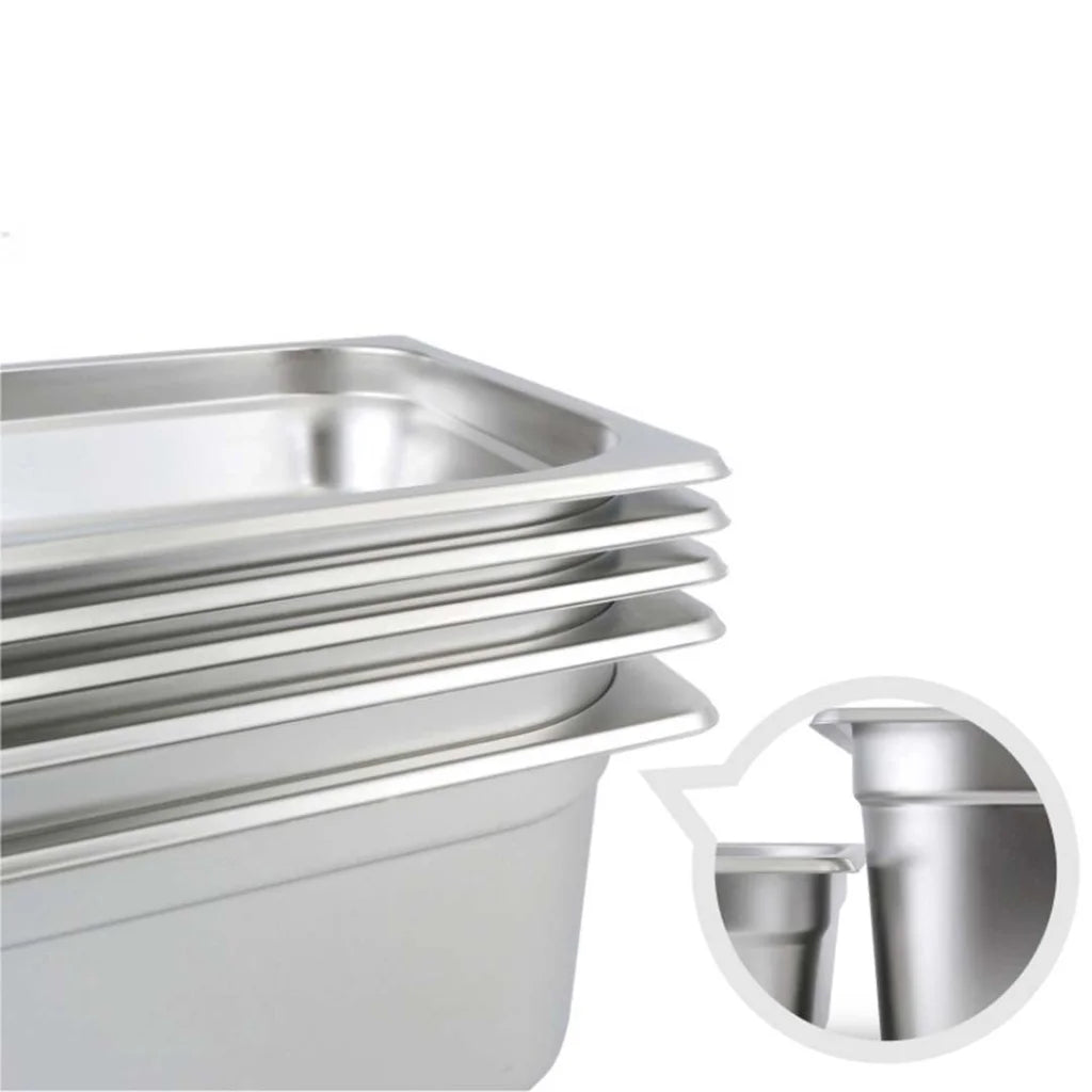 Gastronorm GN Pan Set Premium 12X Full Size 1/1 GN 6.5cm Deep Stainless Steel Tray