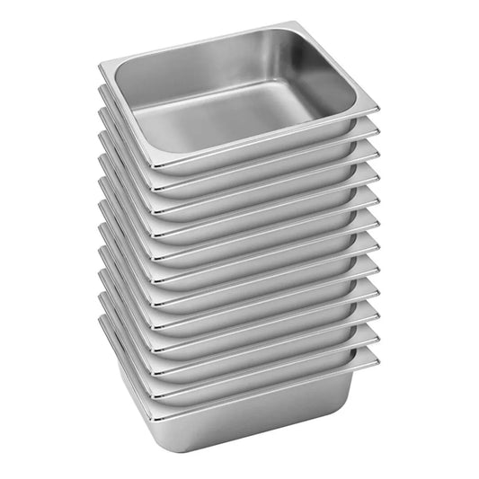 Gastronorm GN Pan Set Premium 12X Full Size 1/2 GN 10cm Deep Stainless Steel Tray