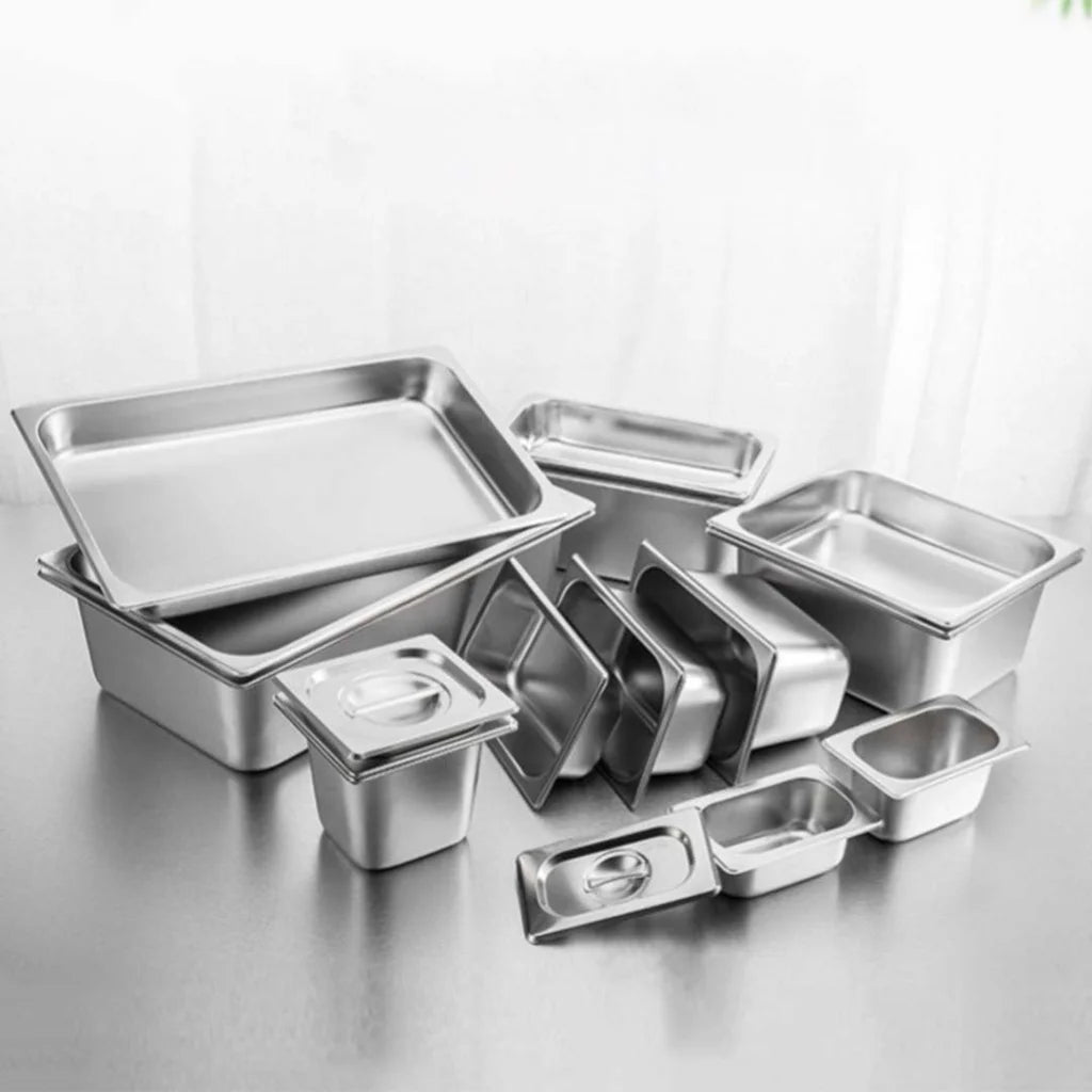 Gastronorm GN Pan Set Premium 4X Full Size 1/1 GN 2cm Deep Stainless Steel Tray