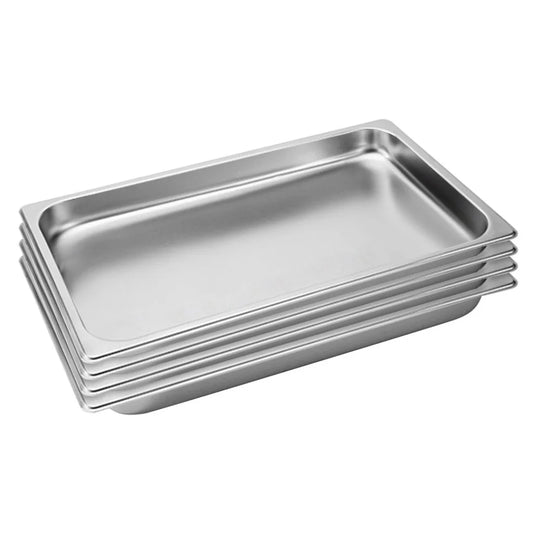 Gastronorm GN Pan Set Premium 4X Full Size 1/1 GN 4cm Deep Stainless Steel Tray