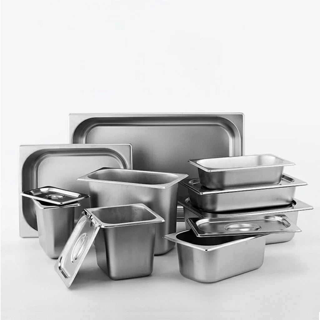 Gastronorm GN Pan Set Premium 4X Full Size 1/1 GN 4cm Deep Stainless Steel Tray