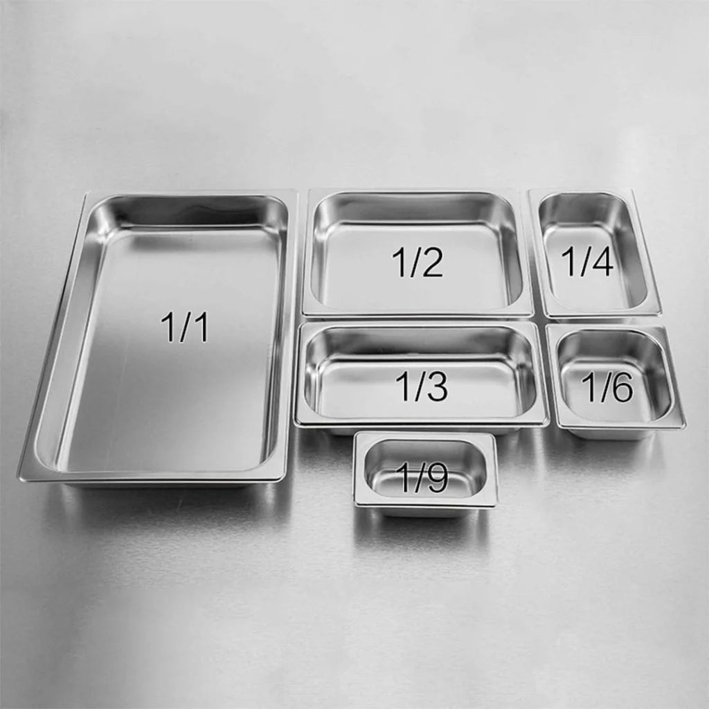 Gastronorm GN Pan Set Premium 6X Full Size 1/1 GN 2cm Deep Stainless Steel Tray