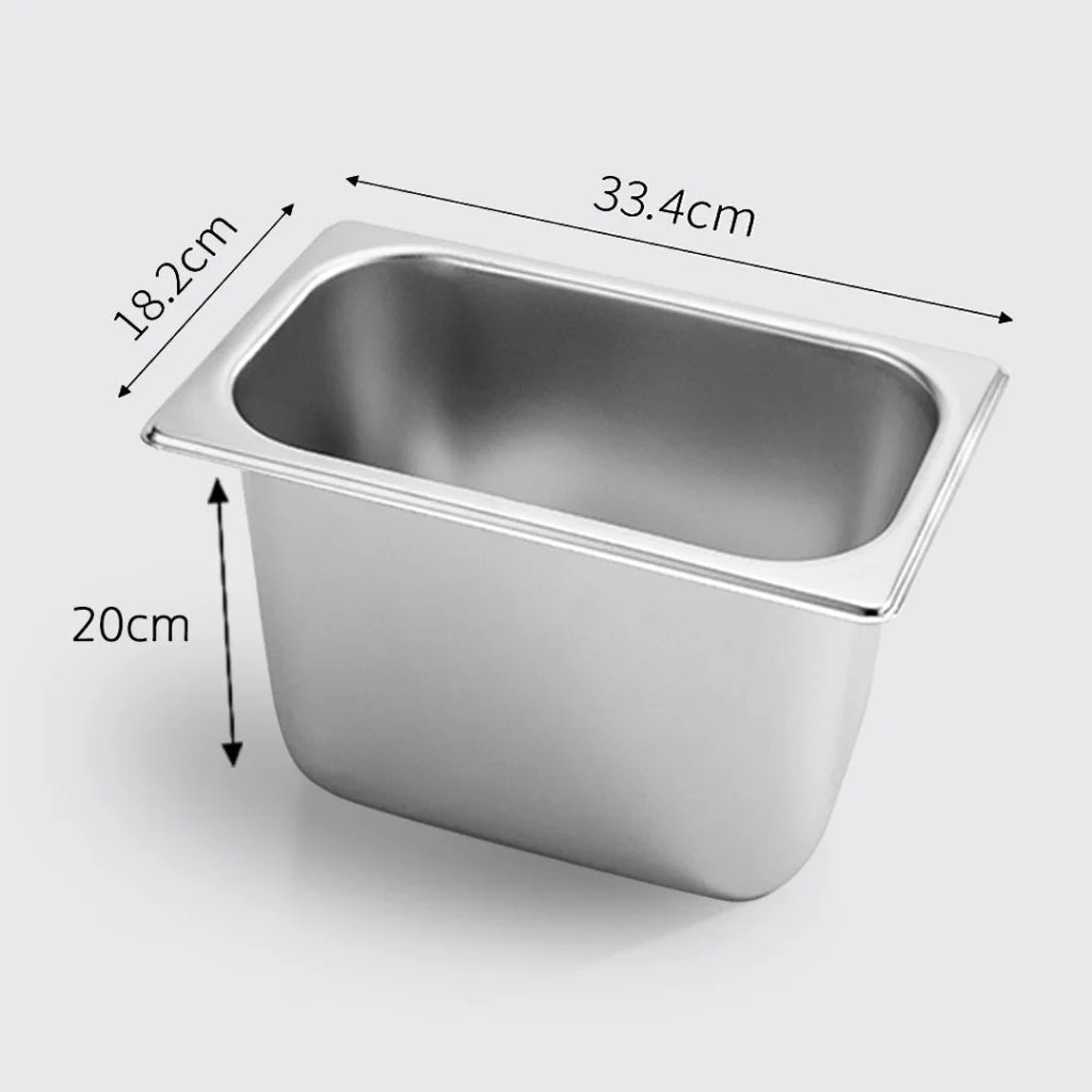 Gastronorm GN Pan Set Premium 6X Full Size 1/3 GN 20cm Deep Stainless Steel Tray