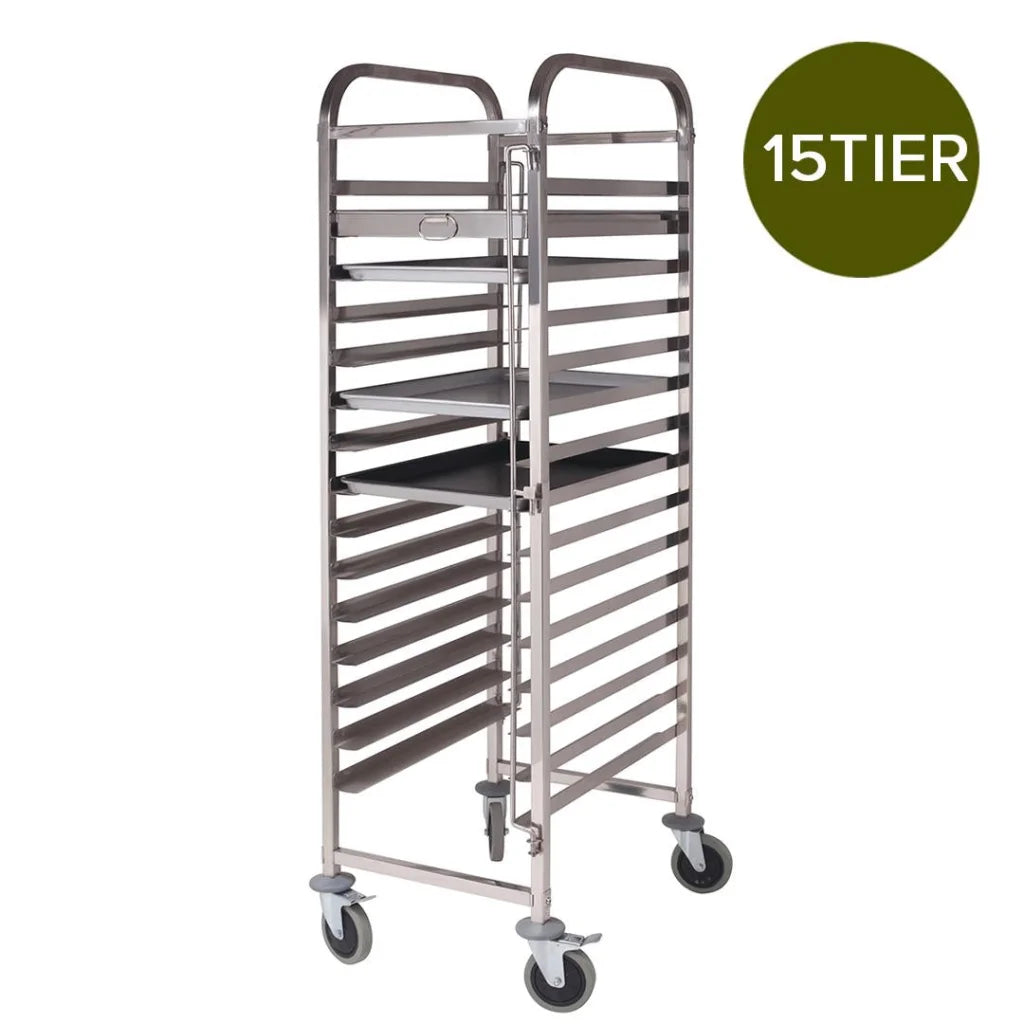 Gastronorm Trolley 15 Tier Stainless Steel Cake Bakery Trolley Suits 60*40cm Tray - Premium