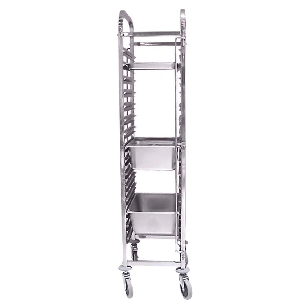 Gastronorm Trolley 16 Tier Stainless Steel Bakery Trolley Suits GN 1/1 Pans - Premium