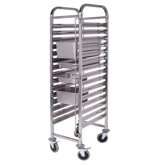Gastronorm Trolley 16 Tier Stainless Steel Bakery Trolley Suits GN 1/1 Pans - Premium