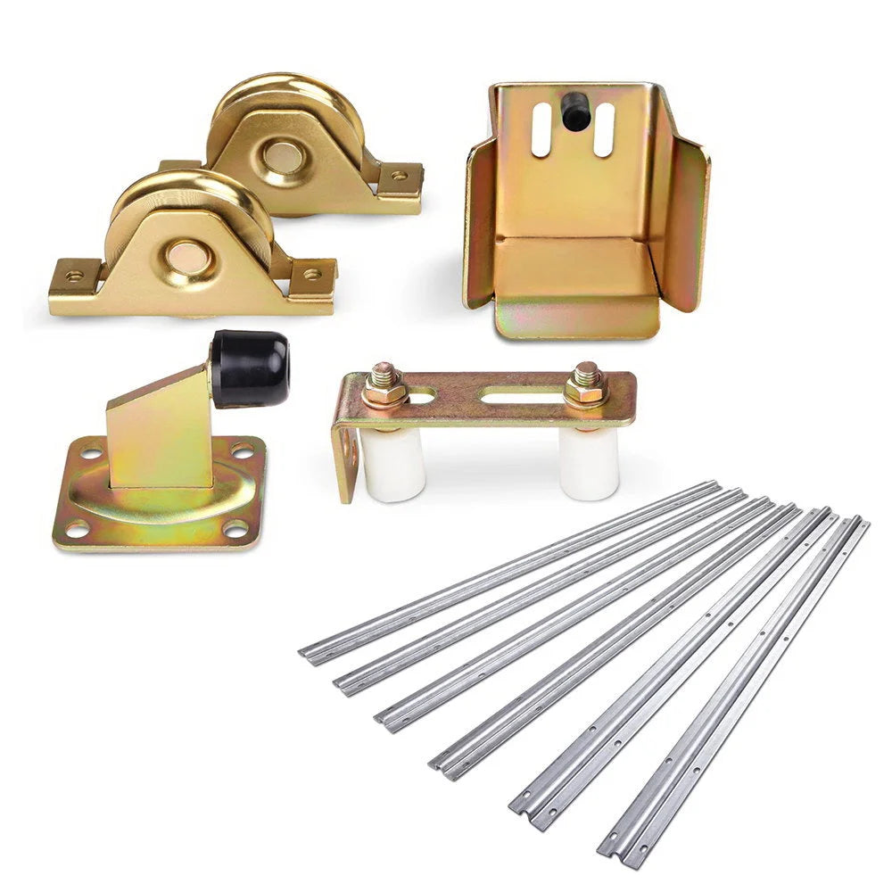 Gate opener roller with guide track stopper sliding