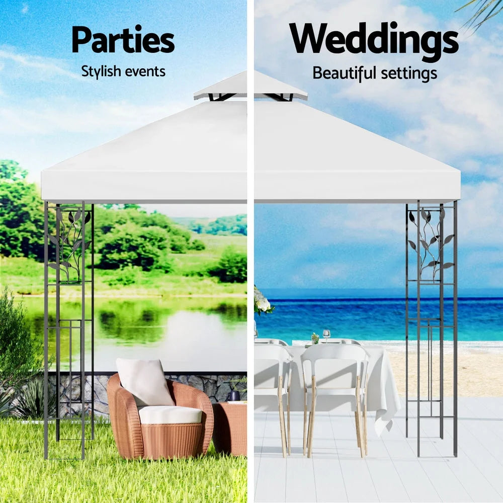 Gazebo 3x3m Marquee Outdoor Wedding Party Event Tent - Iron