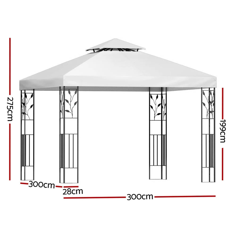 Gazebo 3x3m Marquee Outdoor Wedding Party Event Tent - Iron