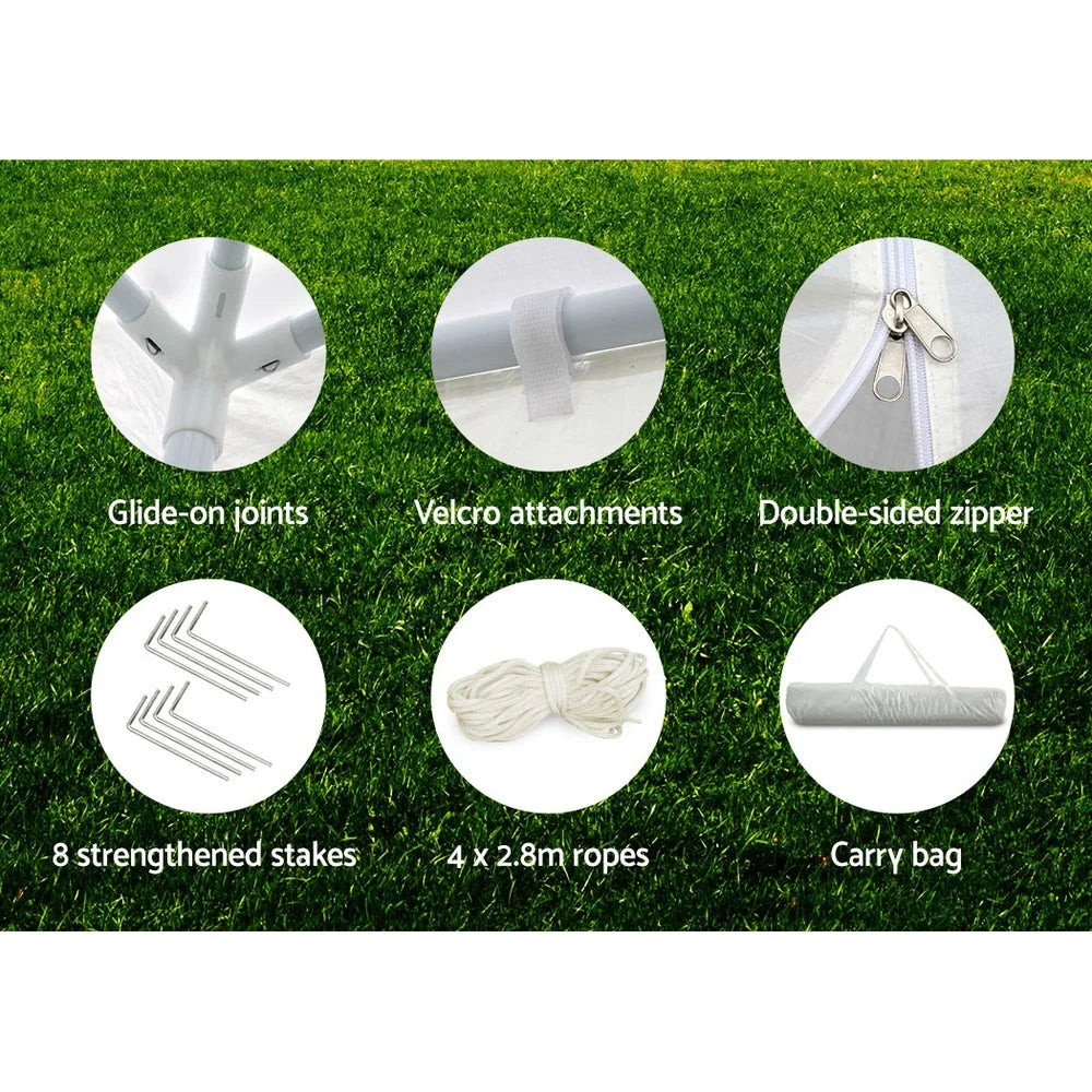 Gazebo 3x3m Marquee Wedding Party Tent Outdoor Camping Side