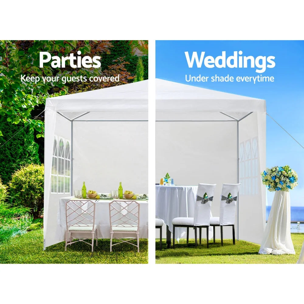 Gazebo 3x3m Marquee Wedding Party Tent Outdoor Camping Side