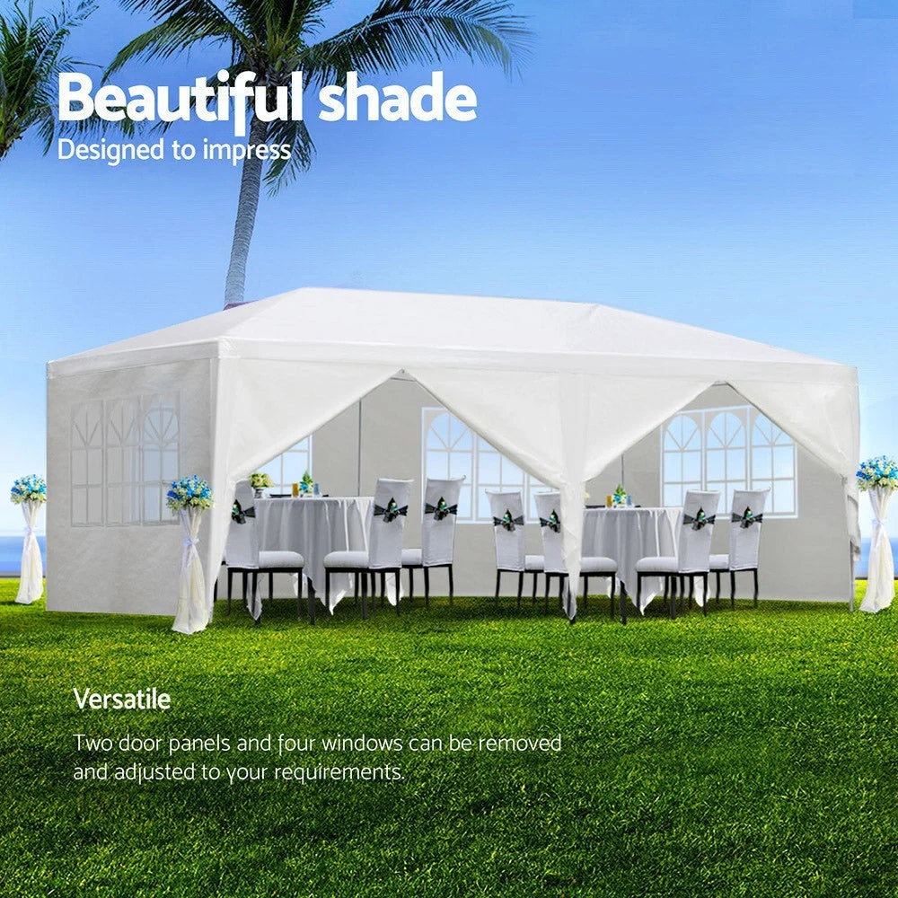 Gazebo 3x6m Marquee Wedding Party Tent Outdoor Camping Side