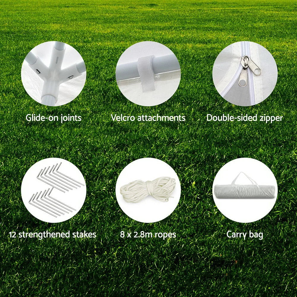 Gazebo 3x9m Marquee Wedding Party Tent Outdoor Camping Side