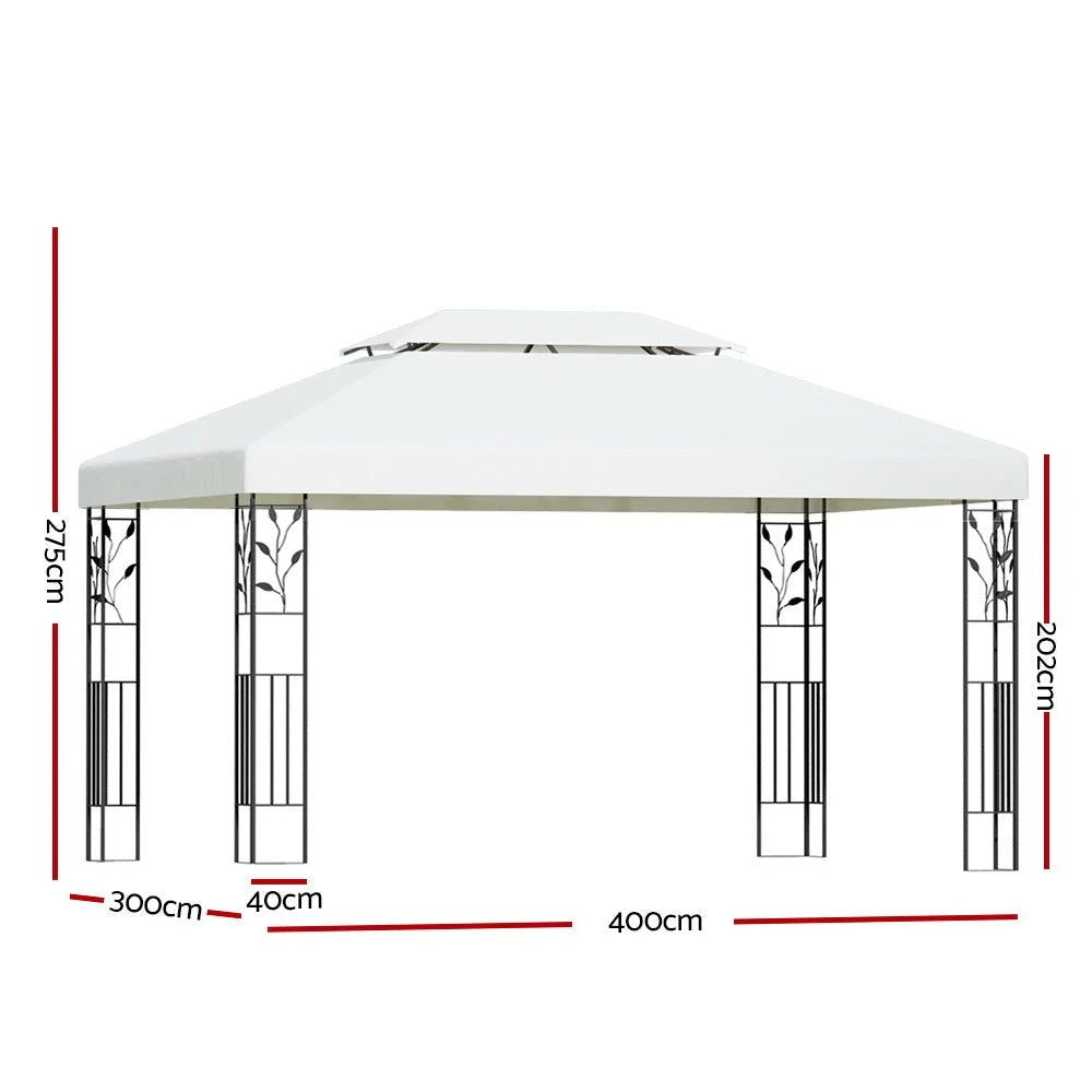 White 4x3m gazebo for shaded outdoor gatherings