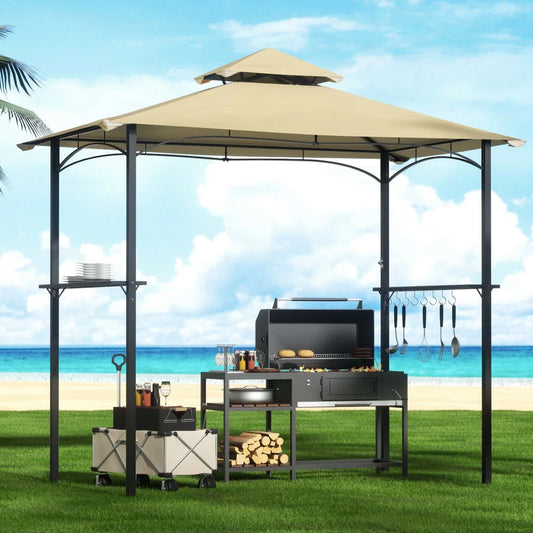 Gazebo Outdoor Patio Marquee BBQ Grill Shelter with Garden