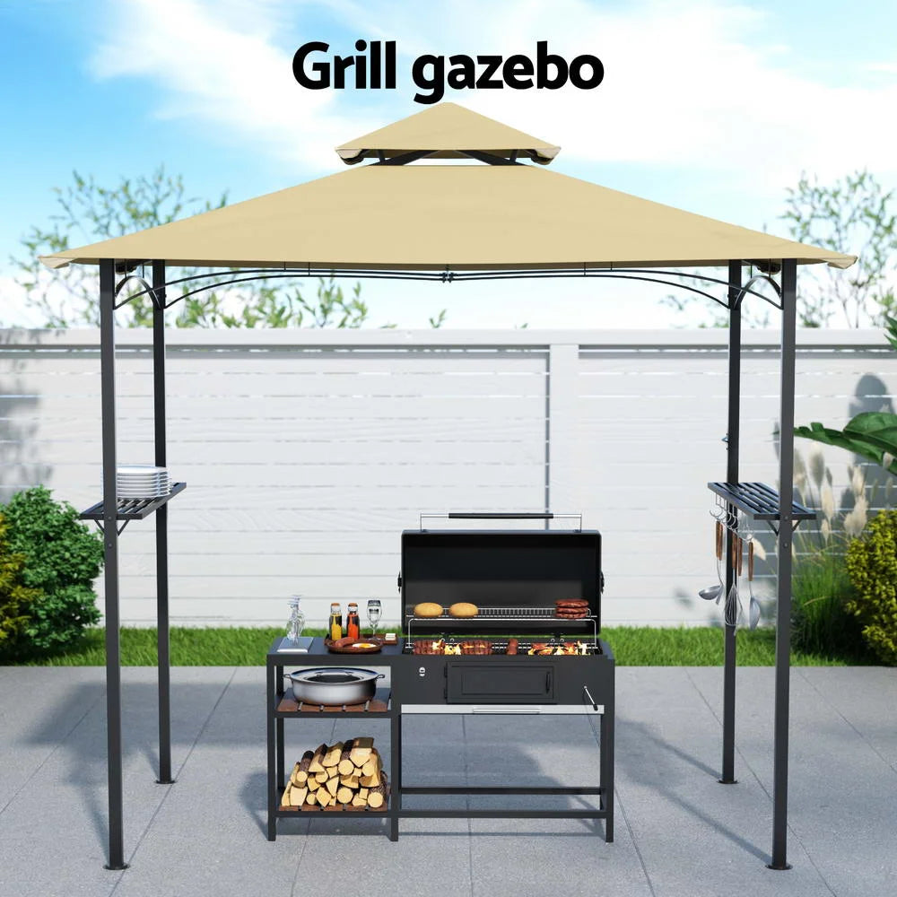 Gazebo Outdoor Patio Marquee BBQ Grill Shelter with Garden