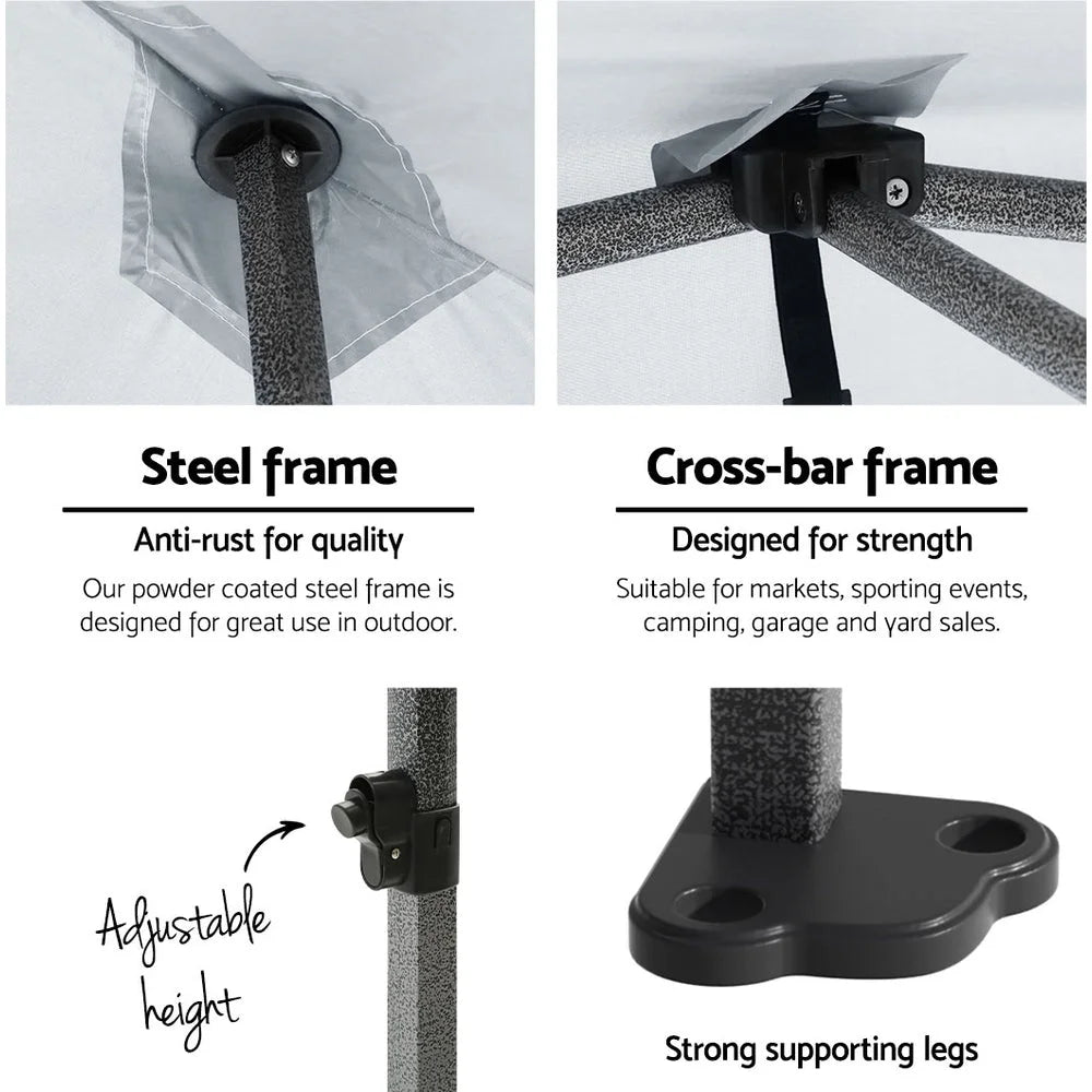 Gazebo Pop Up 3x4.5M w/Base Podx4 Marquee Folding Outdoor