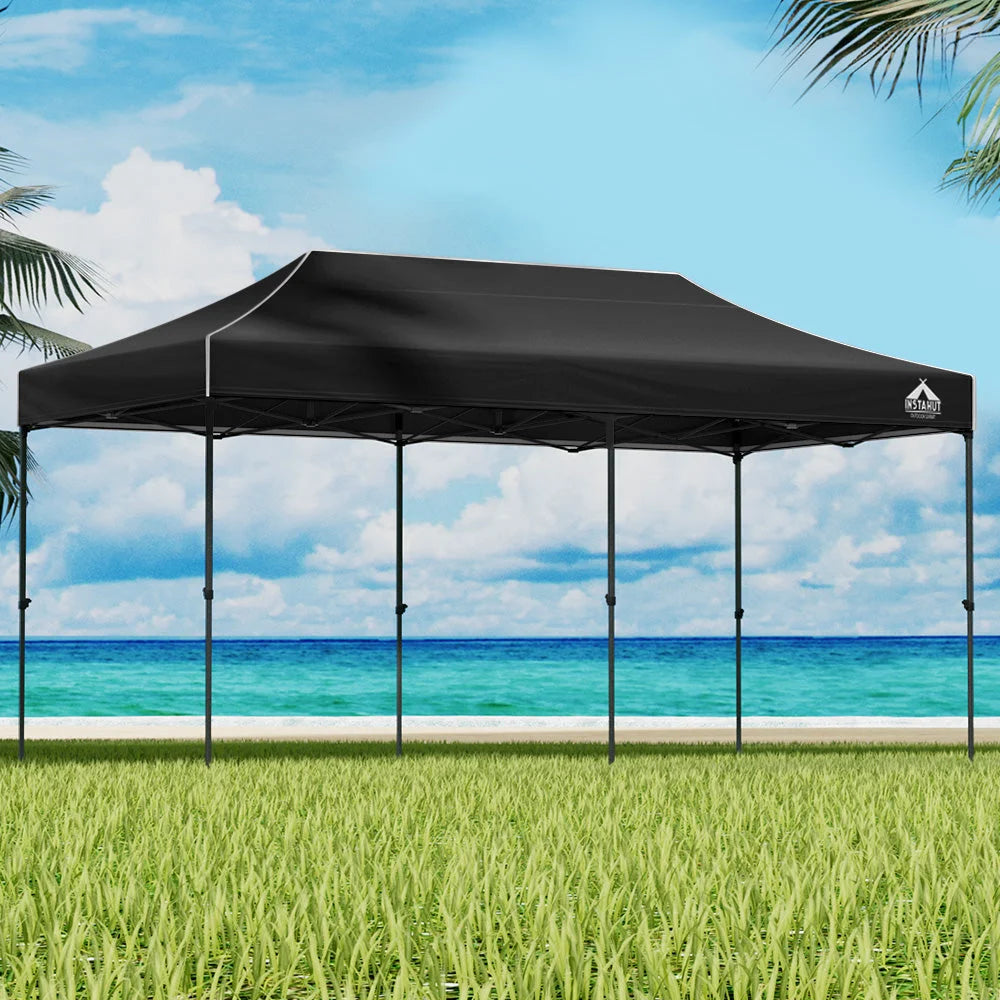 Gazebo Pop Up 3x6m W Base Marquee Folding Outdoor Wedding Camping Tent Shade Canopy