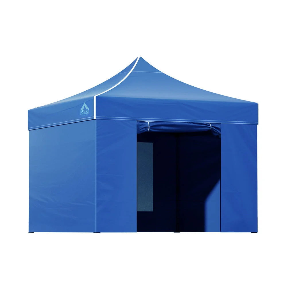 Gazebo Pop Up Marquee 3x3m Folding Wedding Tent Shade Blue