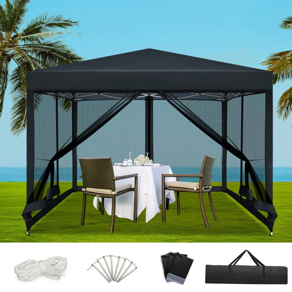 Gazebo Pop Up Marquee 3x3m Wedding Party Outdoor Camping