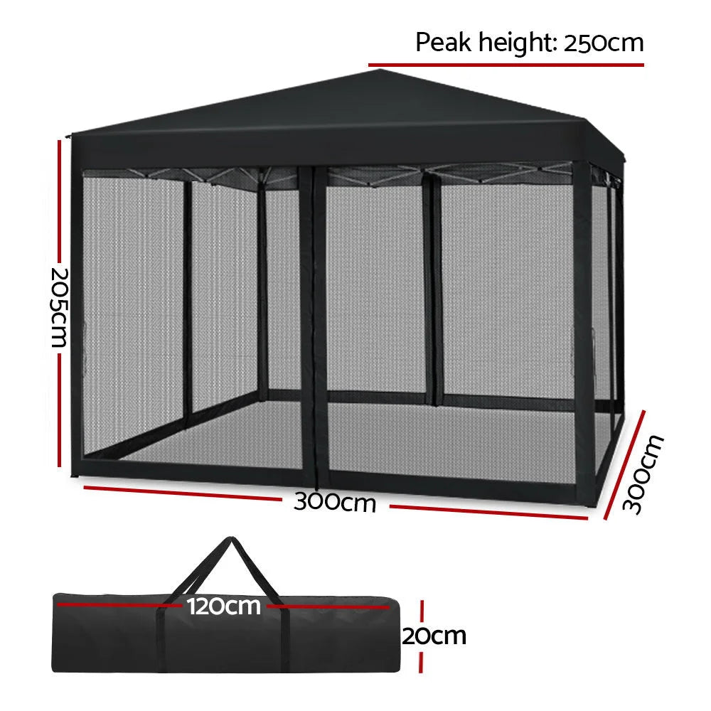 Gazebo Pop Up Marquee 3x3m Wedding Party Outdoor Camping