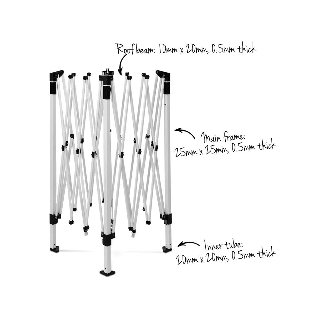 Gazebo Pop Up Marquee 3x3m Wedding Party Outdoor Camping