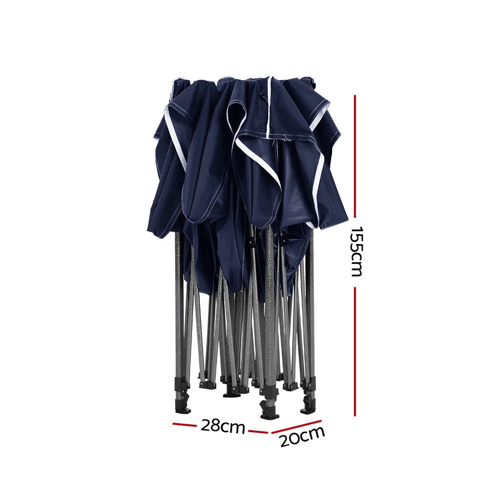 Pop-up gazebo with canopy roof and folding leg frame